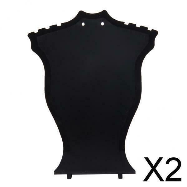 2X Novelty Plastic Sector Shape Stud Necklace Chain Jewelry Display Stand Black