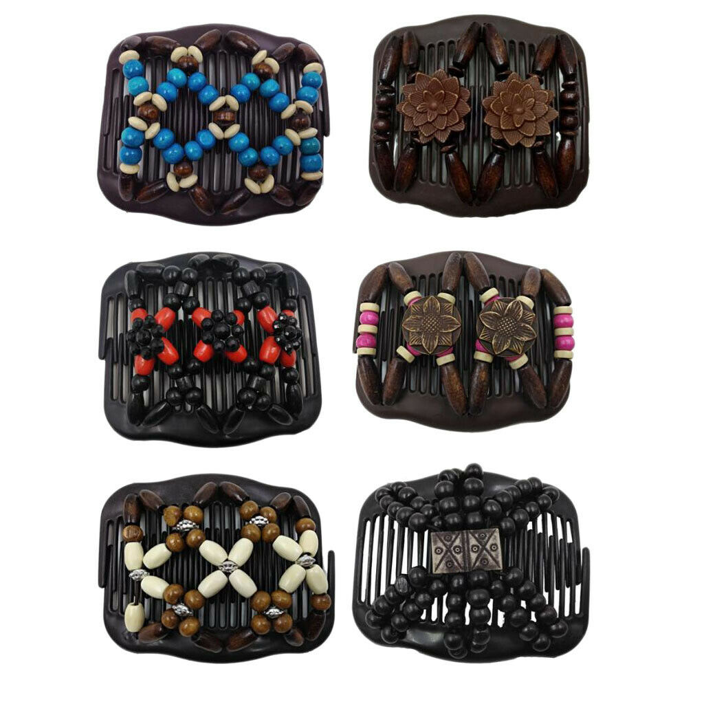 6pcs  Comb Wood, Female Hair Barrette 10.5x8cm
