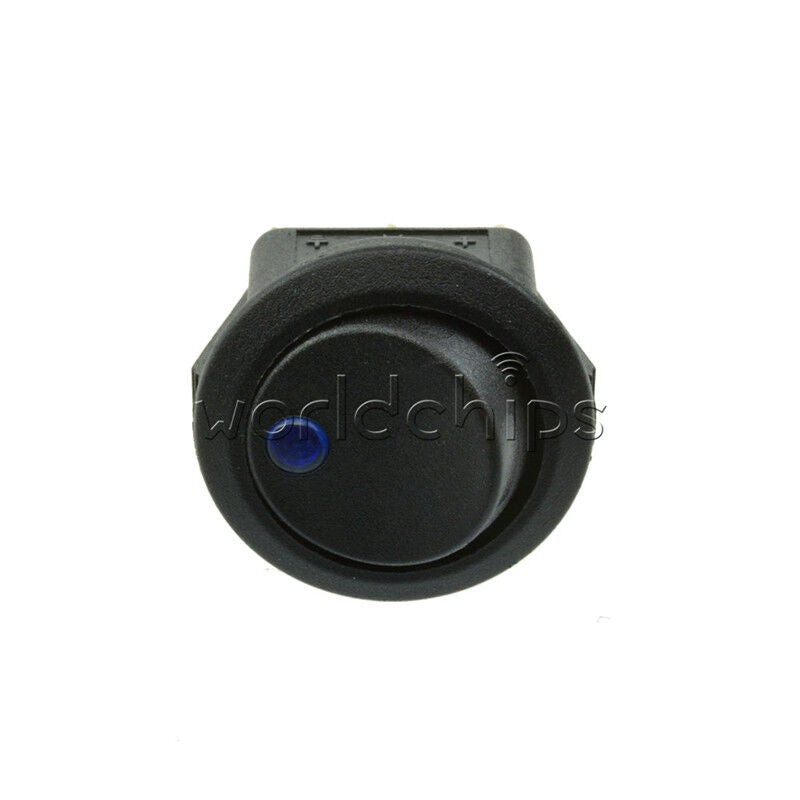 100Pcs 12V LED Blue Dot Light Car Auto Boat Round Rocker ON-OFF Toggle Switch