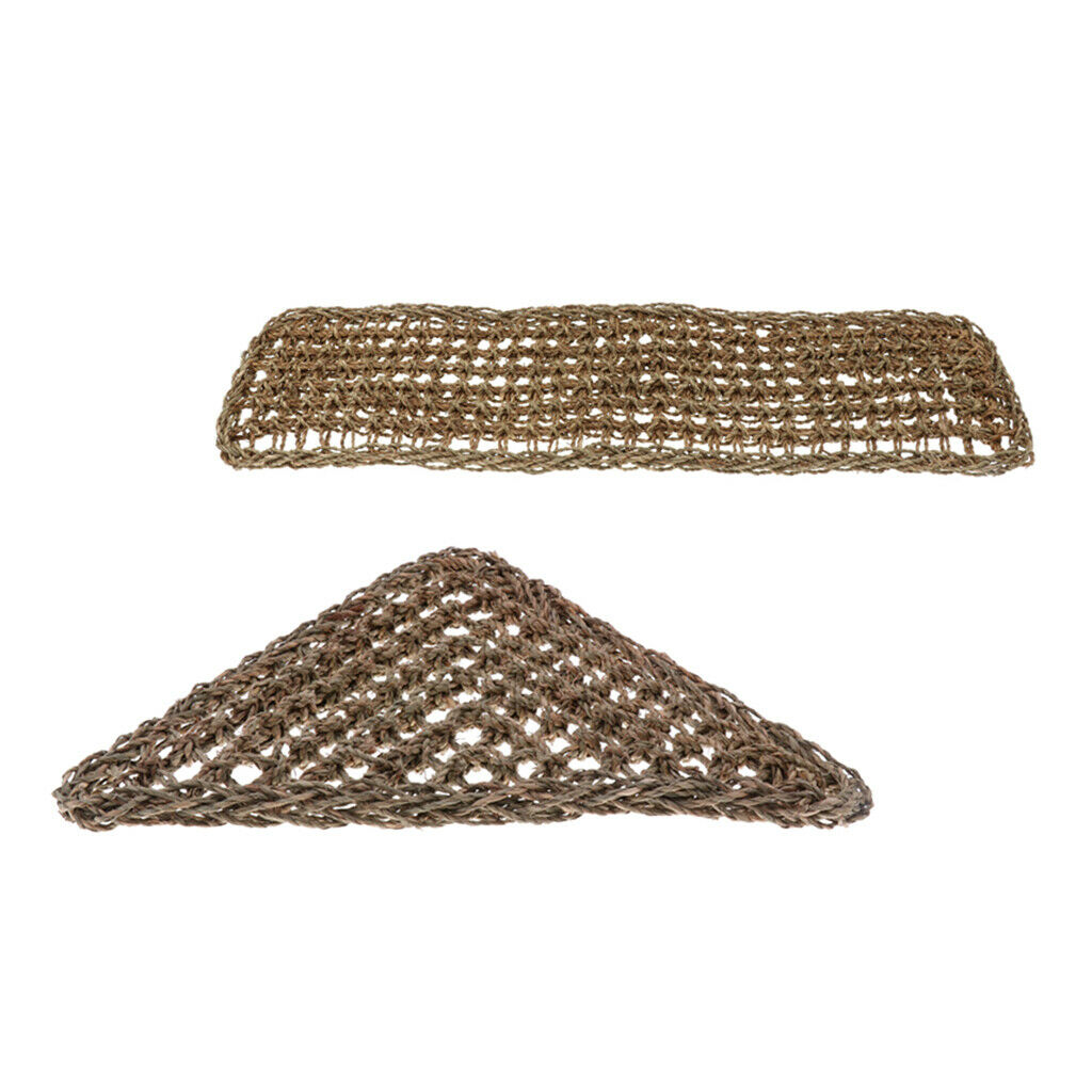 2Pcs Reptile Pet Hammock Lizard Lounger Natural Seagrass Corner Hammock