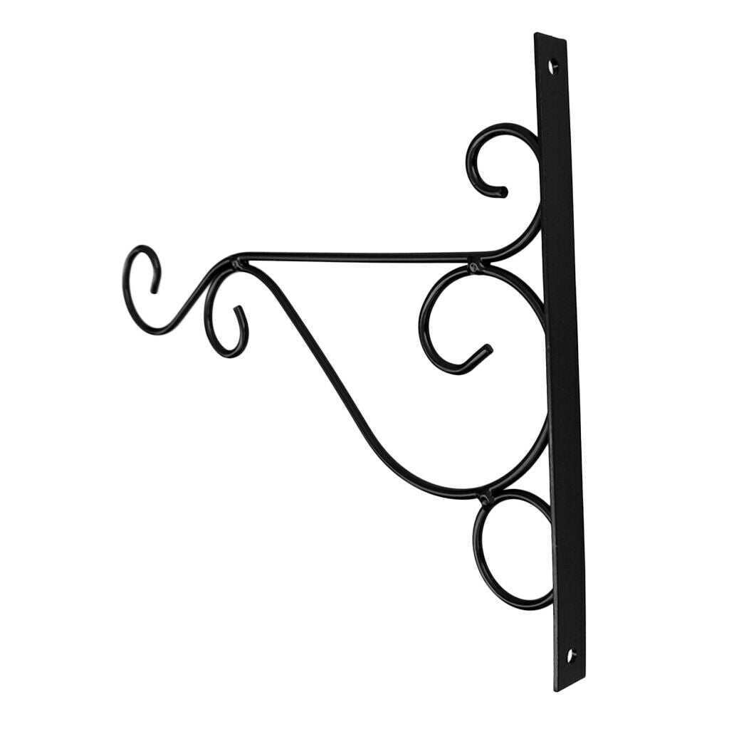Metal Hanging Plants Bracket Black Flowerpot Hanger Holder Rack Wall Hook