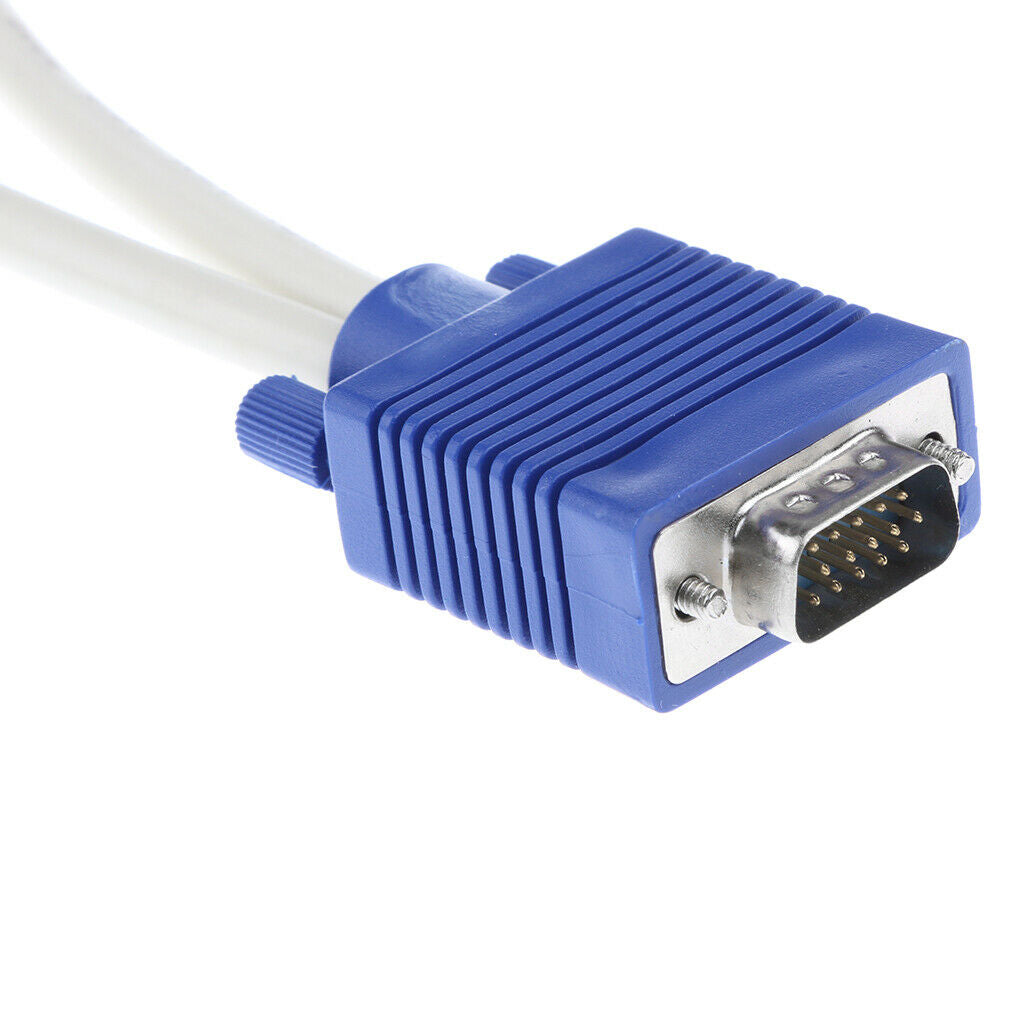 VGA 1 To 2 Splitter Cable SVGA Monitor Wire Cord Connectors For TV Computer