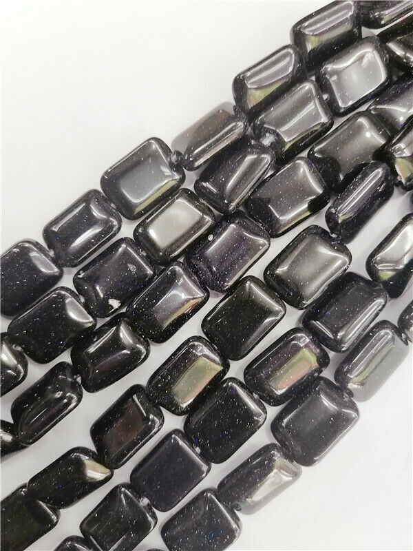 1 Strand 18x13x6mm Blue Sand Stone Rectangle Spacer Loose Beads 15.5inch HH8812