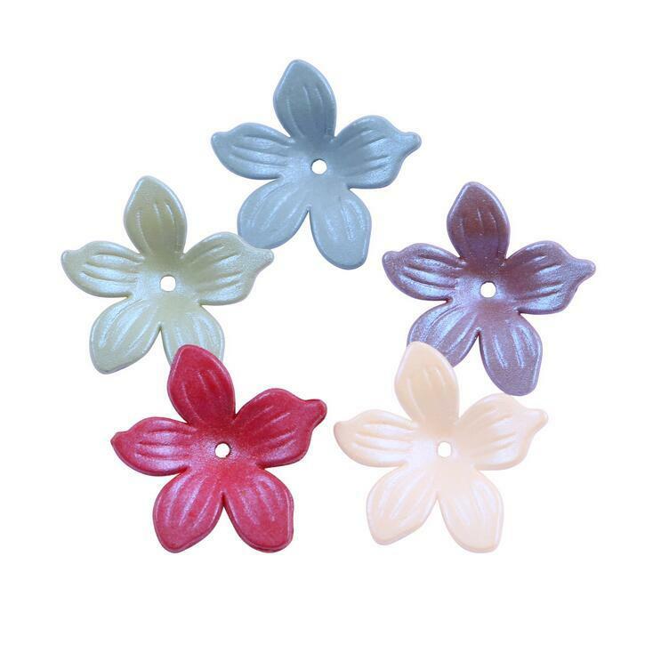 100pcs Mixed Acrylic Frosted flowers Beads Headdress flower accessories 19mm