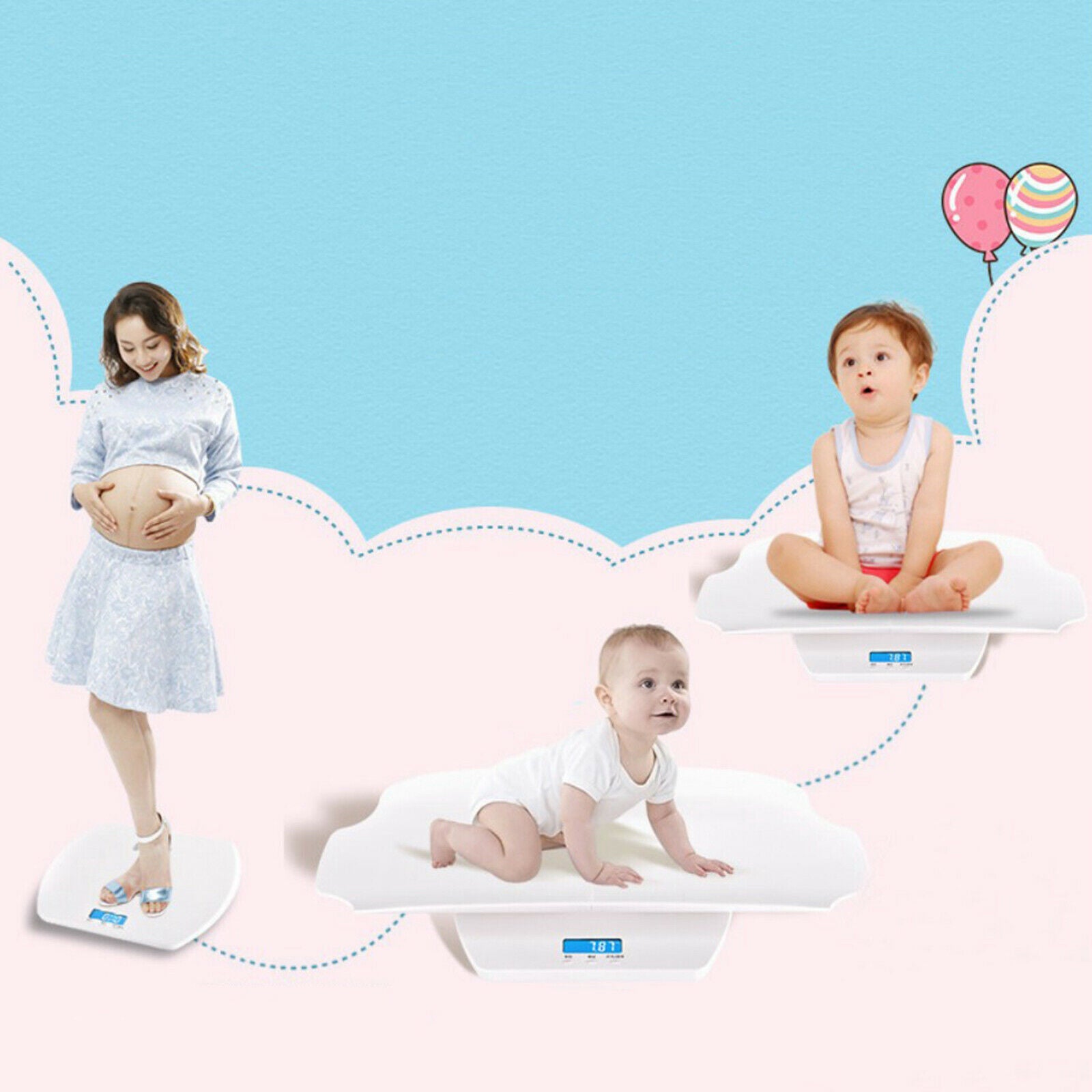 100kg/10g Electronic Baby Weighing Scale Infant Pet Toddler Digital Scales