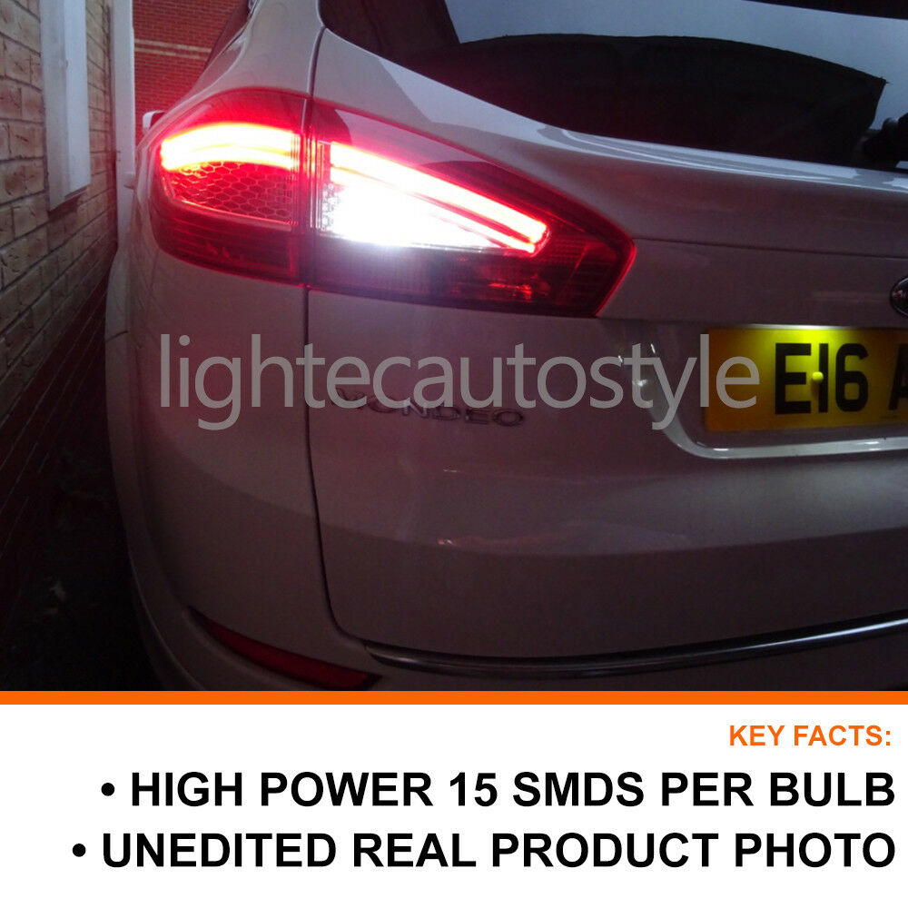 2x FORD MONDEO MK4 CANBUS REVERSE LED LIGHT KIT UPGRADE BRIGHT PURE WHITE BA15S