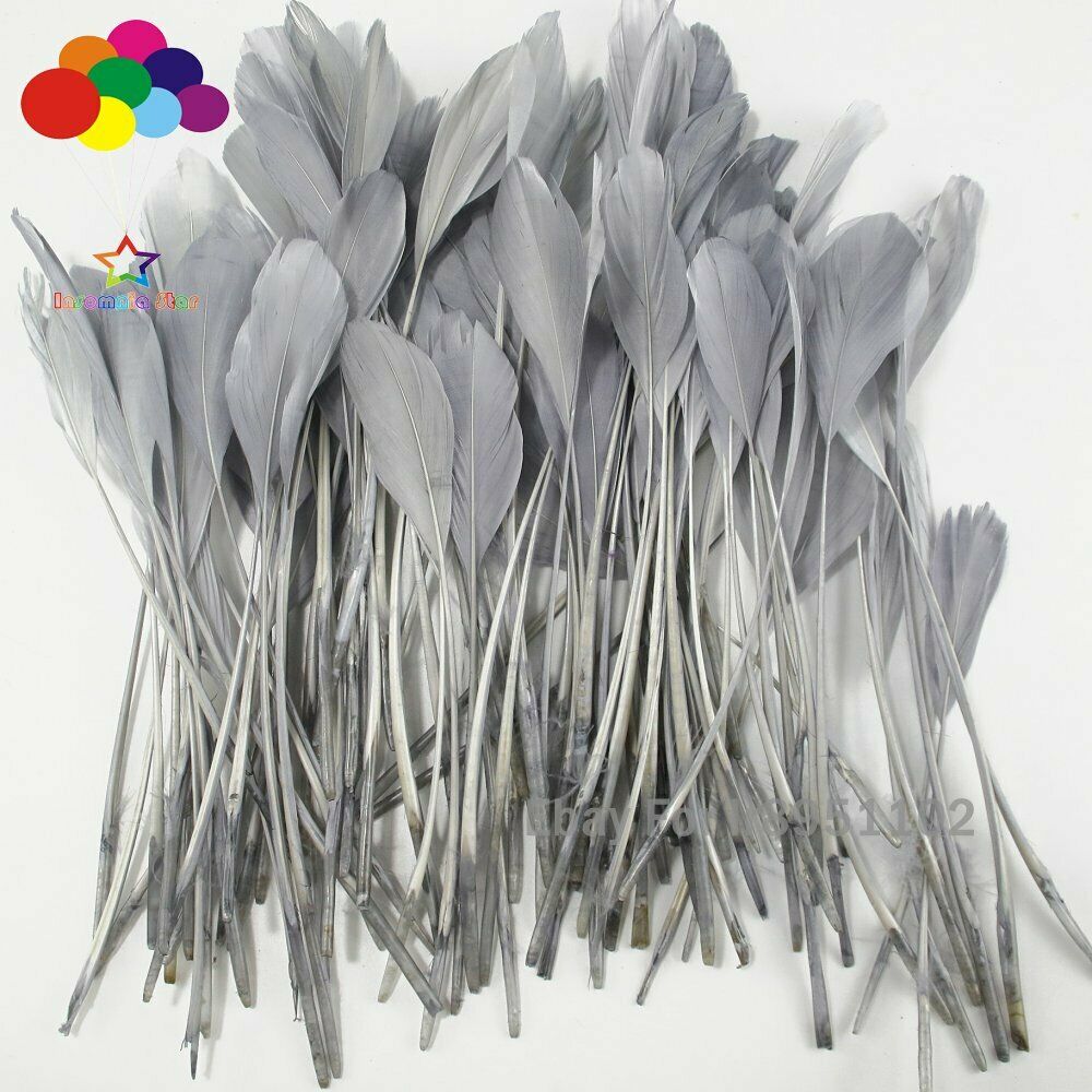 15-20cm Gray goose feather plumes for wedding hat headwear accessories craft
