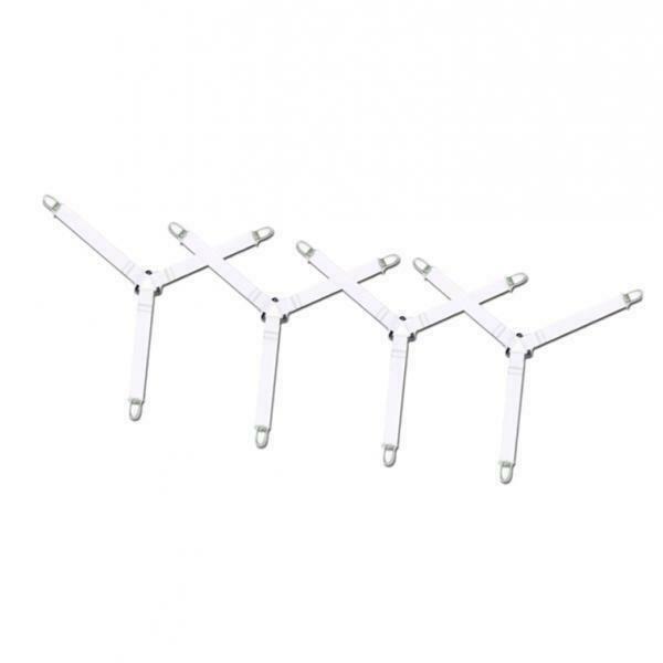 8 Pieces 3-Heads White Bed Sheet Holder Strap Clip Blankets Sheet Gripper Garter