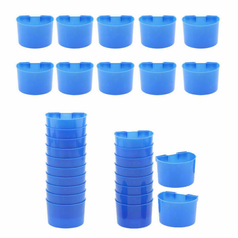 30pcs Food Feeding Water Cups Sand Cup Chicken Parrot Pigeon Poultry Bird Bowls