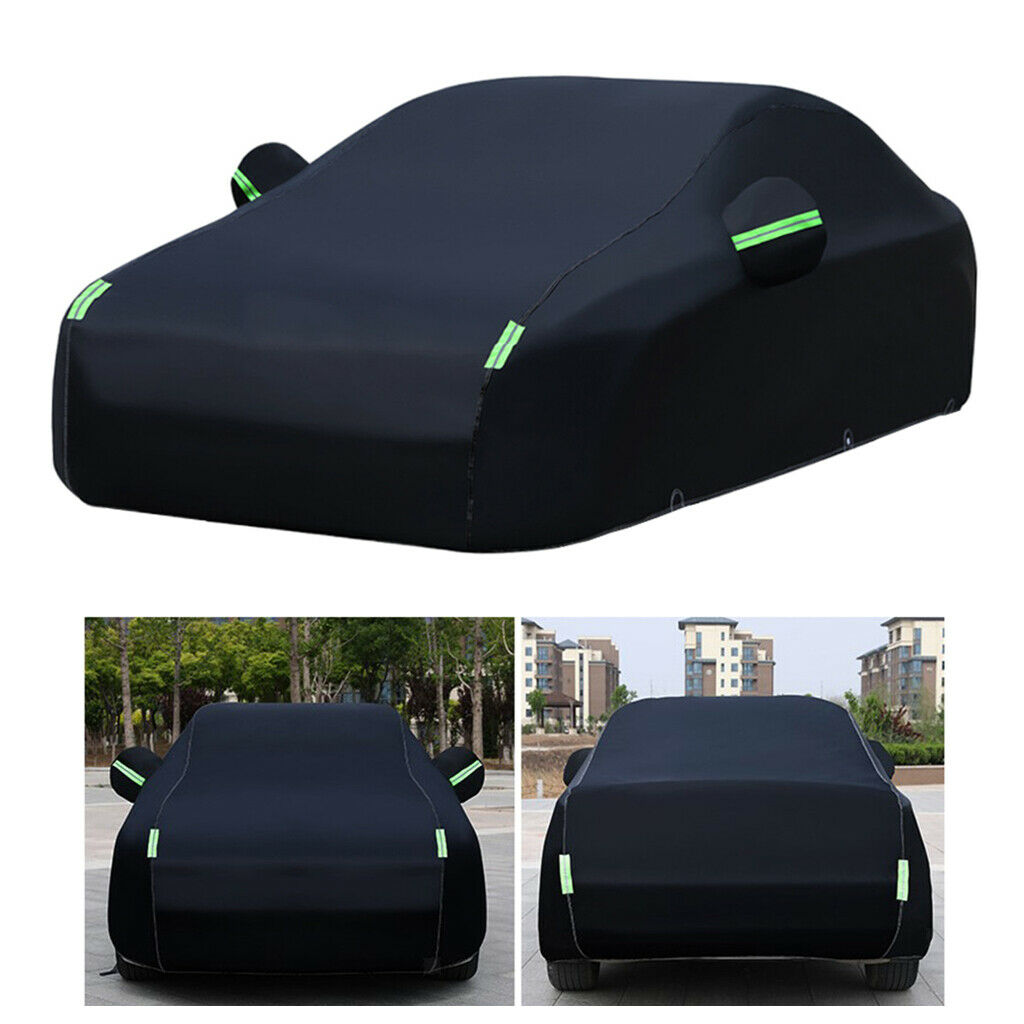 Full Car Cover Breathable Dustproof Windproof for Sedan Wagon 1 Layer Black