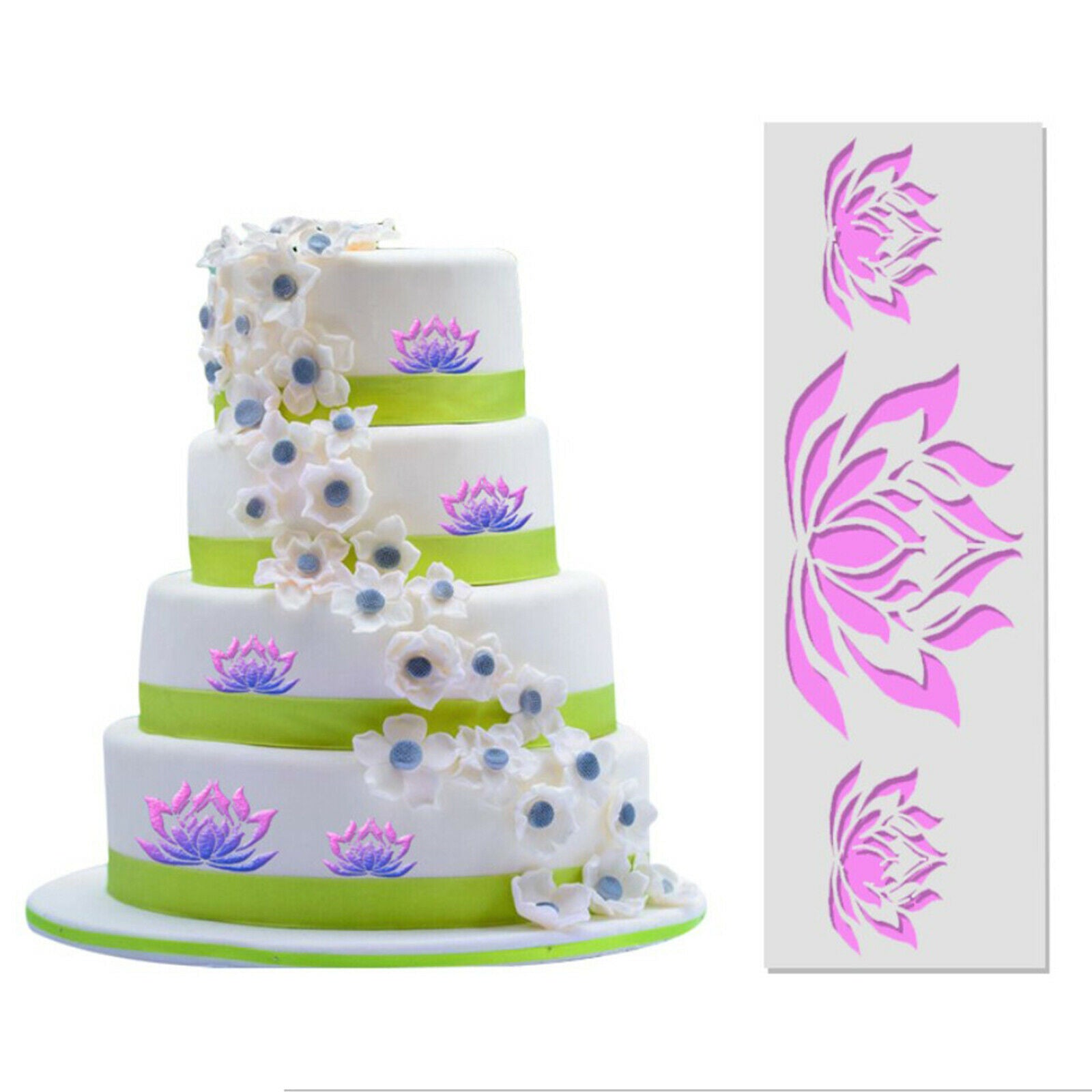 Set of 9 DIY Cake Lace Decoration Moulds Embosser Mat Mold Eco-friendly