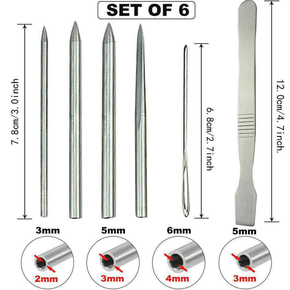 6PCS Paracord Bracelet Stainless Steel FID Lacing Stitching Needles Set Creative