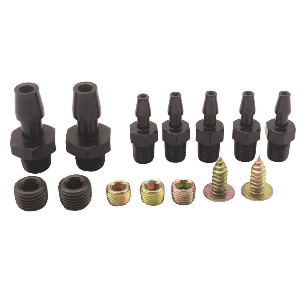 Aluminum Alloy 5 Ports 1/8 NPT Vacuum Manifold Kits - Anodized BLACK