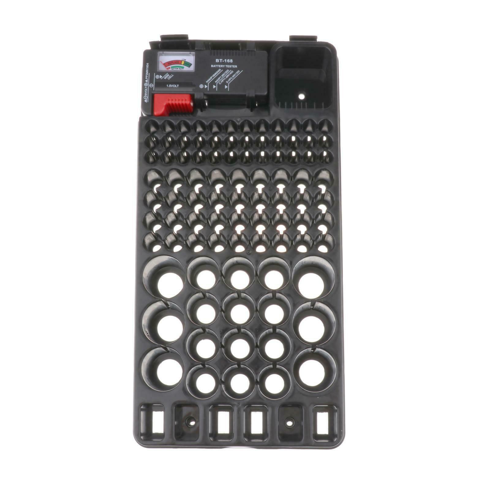 BT-106 Battery Organizer Storage Case Box with Tester Durable For Rack Shelf