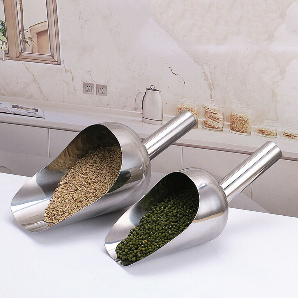 Stainless Steel Ice Scoop Shovel Sweets Buffet Flour Candy Measure Tools