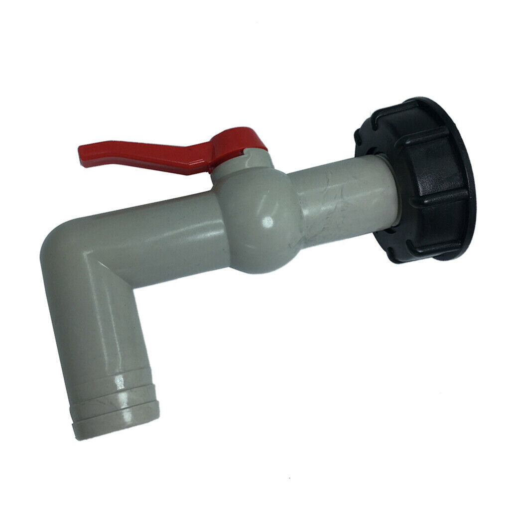 2x Fixed Ball Valve Drain 1000L Water Tank Valve Tap Adapter Hose Connector