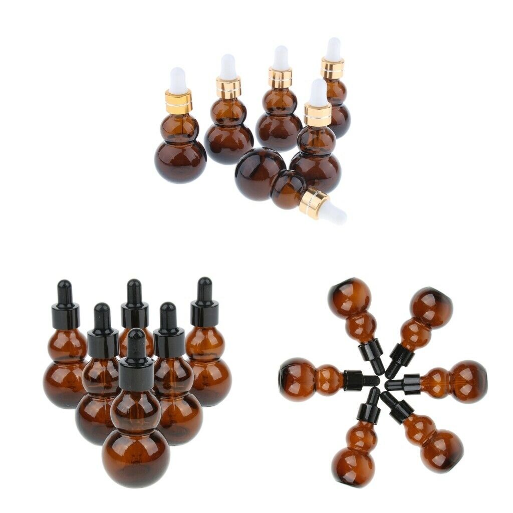 18 Pieces Gourd Glass Dropper Bottles For Essential Oil Makeup Liquid