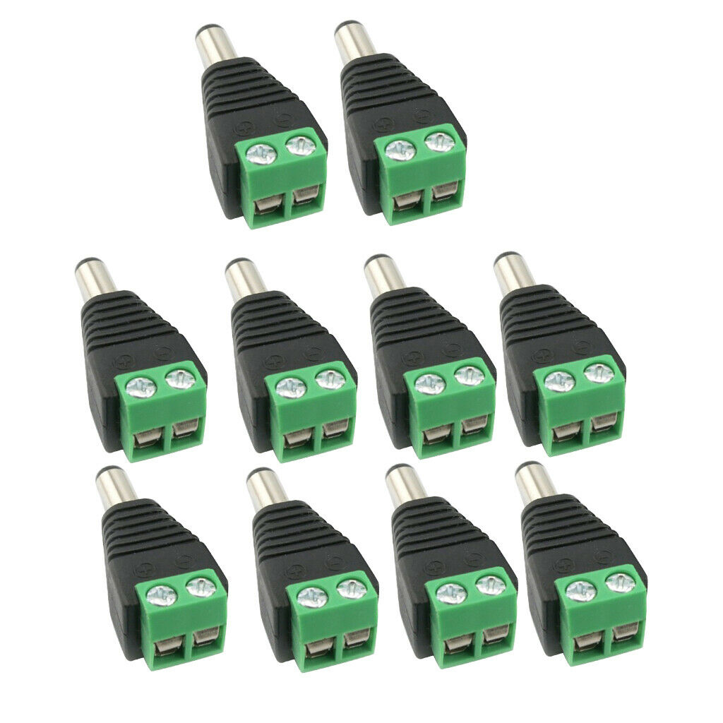 10 Pieces 12V Male DC Power   Plug Adapter Connector for CCTV Camera