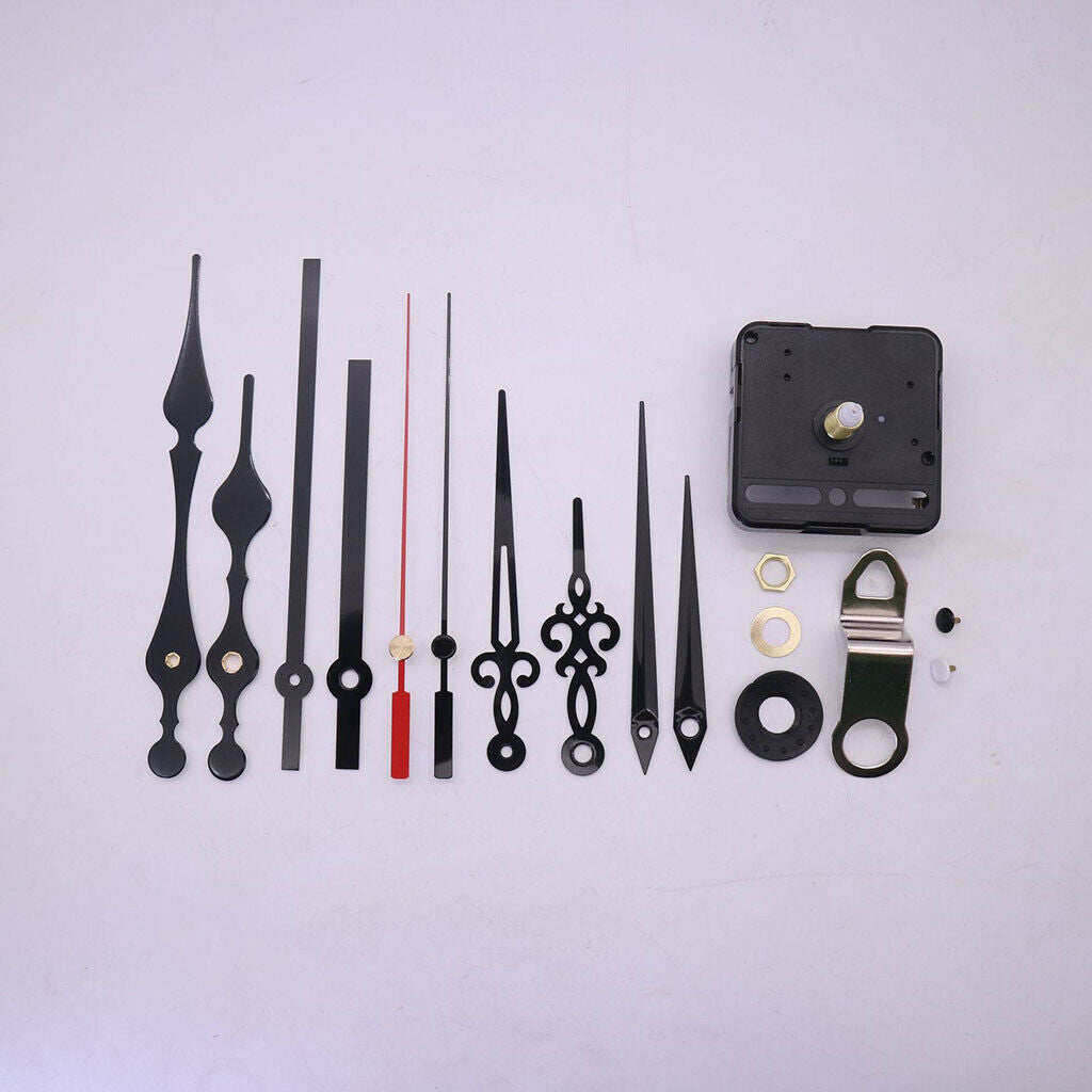 Clock Movement Mechanism with 10 Pack Clock Hands , Non Ticking Clock Movements