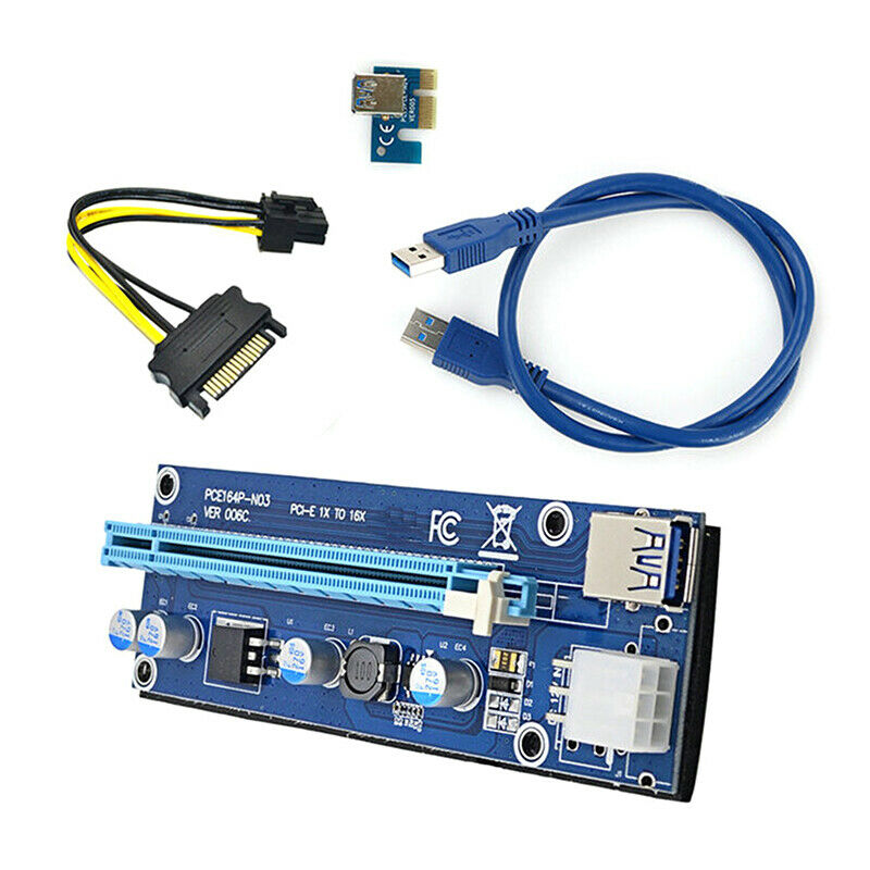 6pin PCI-E Riser Card 60CM USB 3.0 Cable PCI Extender PCIe AdapterBDAU