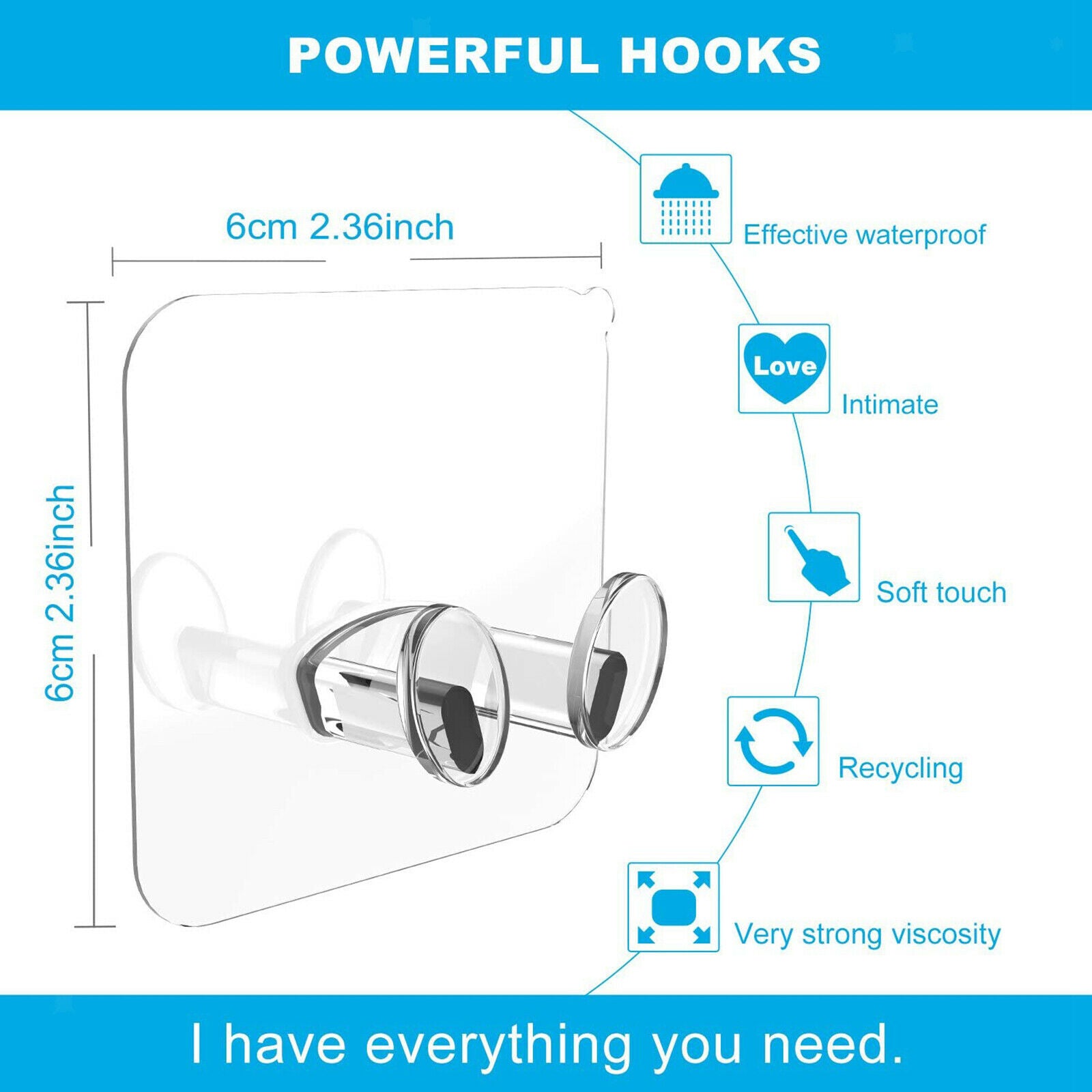 5x Transparent Self Adhesive Razor Wall Hooks Towel Rack Decorative Storage