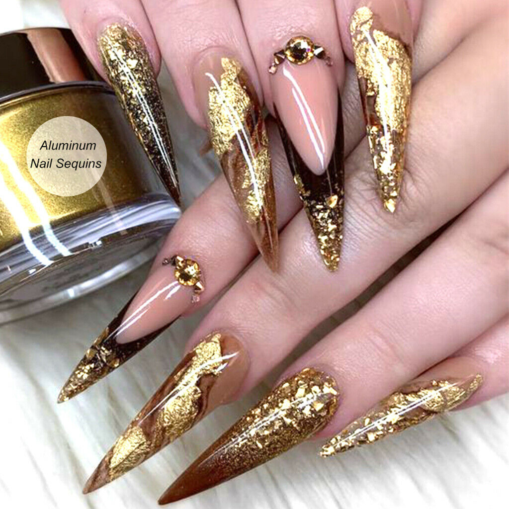 9 Boxes Nail Chips Foil Flakes Fragments Manicure Nails Glitter Supplies