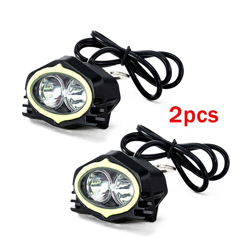 2PCS 6500K Motorcycle LED Spotlight Rearview Mirror Lighting Beam Driving Lamp