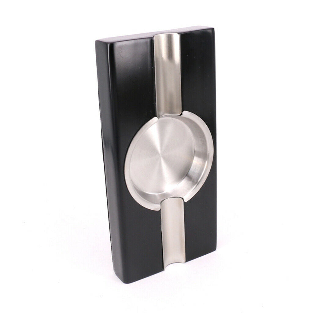 1x Cigar Ashtray Wood Base Sturdy Decor Cigar Holder 2 Rests High Quality