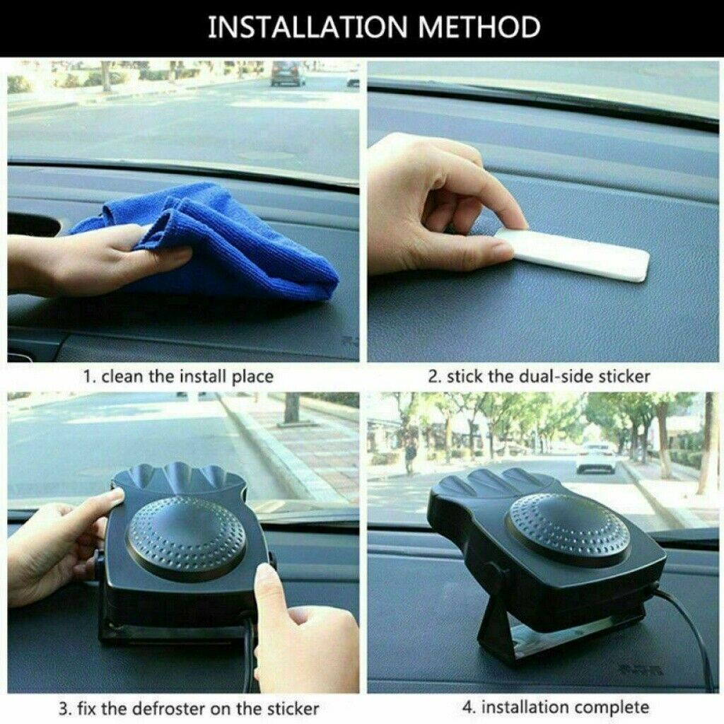 3 Fan Electric Car Heater Truck Auto Heating Cooling Fan Defroster Demister 150W