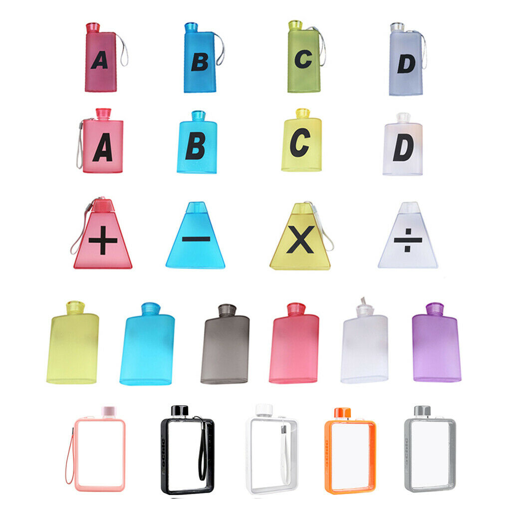 Clear Book Portable Paper Pad Water Bottle Flat Drinks Cup Kettle Black