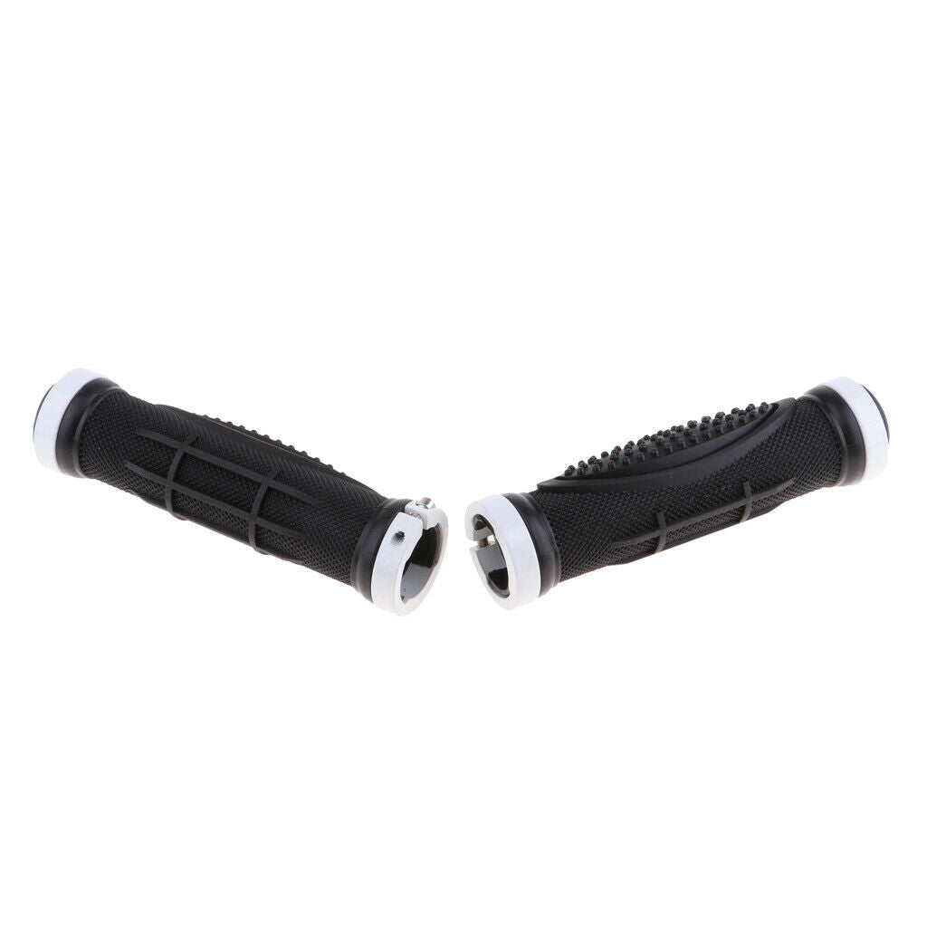 Rubber Bike Handle Grip Non Slip Mountain Bike Handlebar Grips Ends White