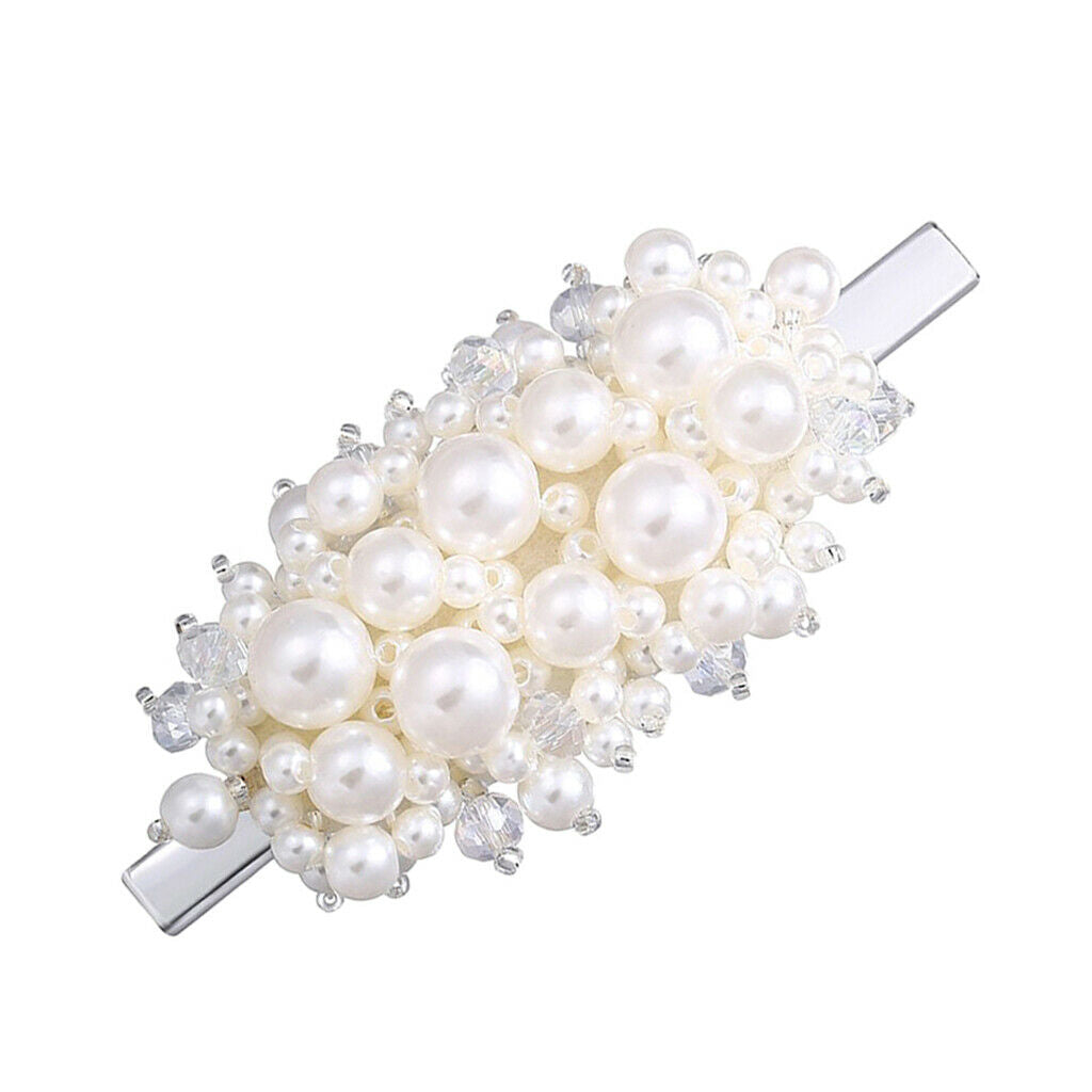 Pearls Hair Brooch Barrettes Jewelry Accessory Hair Pin Bang Clips 7