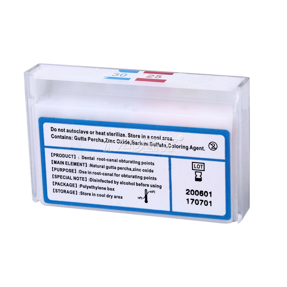 10 Boxes AZDENT Dental Gutta Percha Points Taper 0.06 15-40# 60 Points/Box