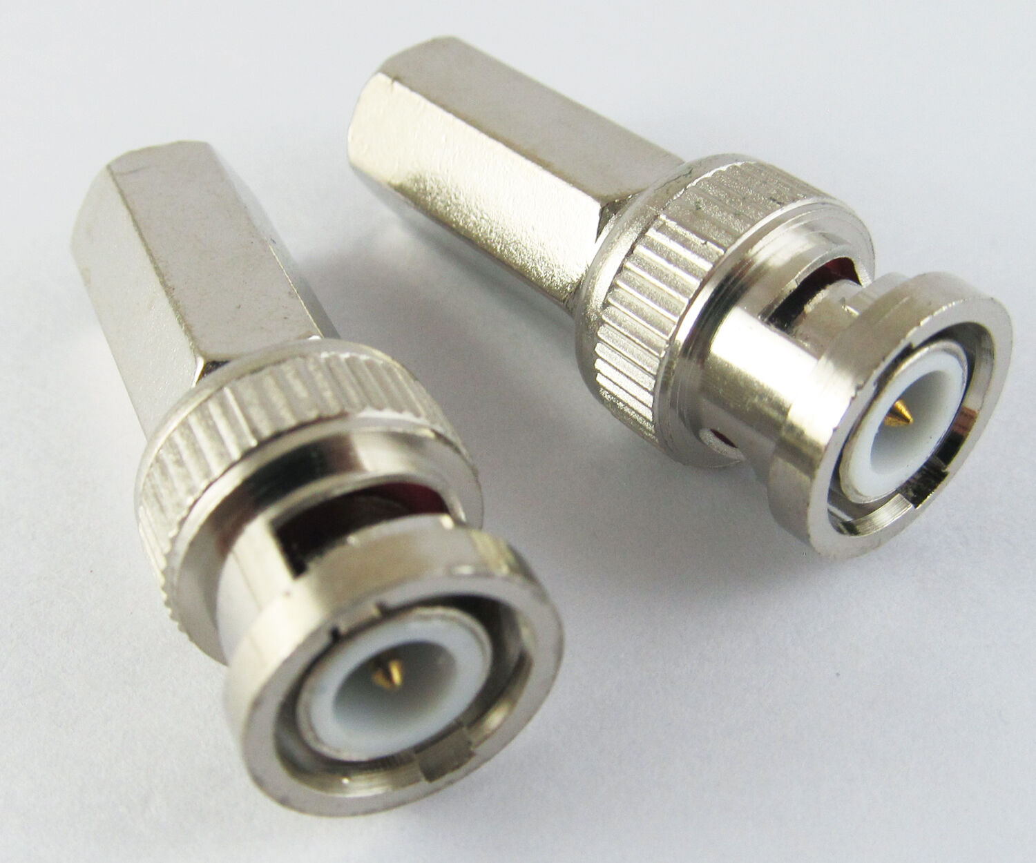 5pcs BNC male twist on RG6/U connectors Nickel NEW
