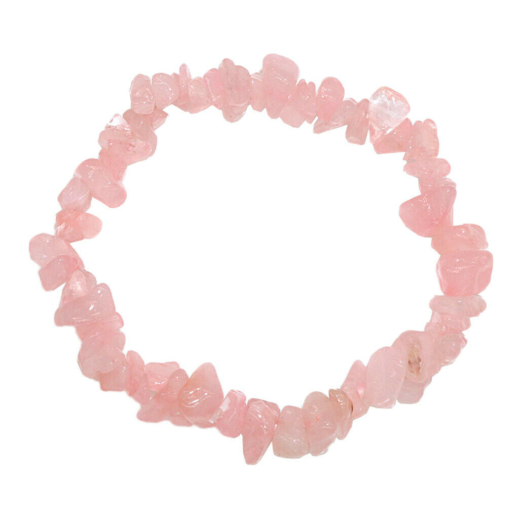 Natural Crystal Stone Gravel Bracelet Beaded Lovers Bracelet Pink