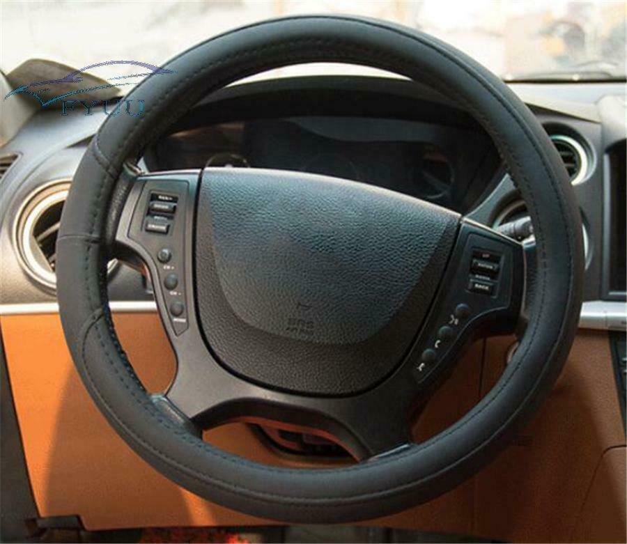 Black Automotive Leather Steering Wheel Sets Streamlined Ventilating Affordable