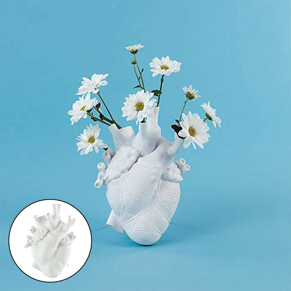 Anatomical Heart Shape Vase Palnt Pot Sculpture Statue Home Home Decor