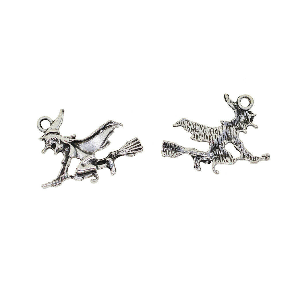 20pcs Halloween Witch Alloy Charms Pendants Connectors Findings