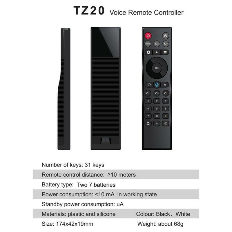 TZ20 USB 2.4G Air Mouse with Gyroscope Intelligent Voice Air Remote Mouse MuisH4