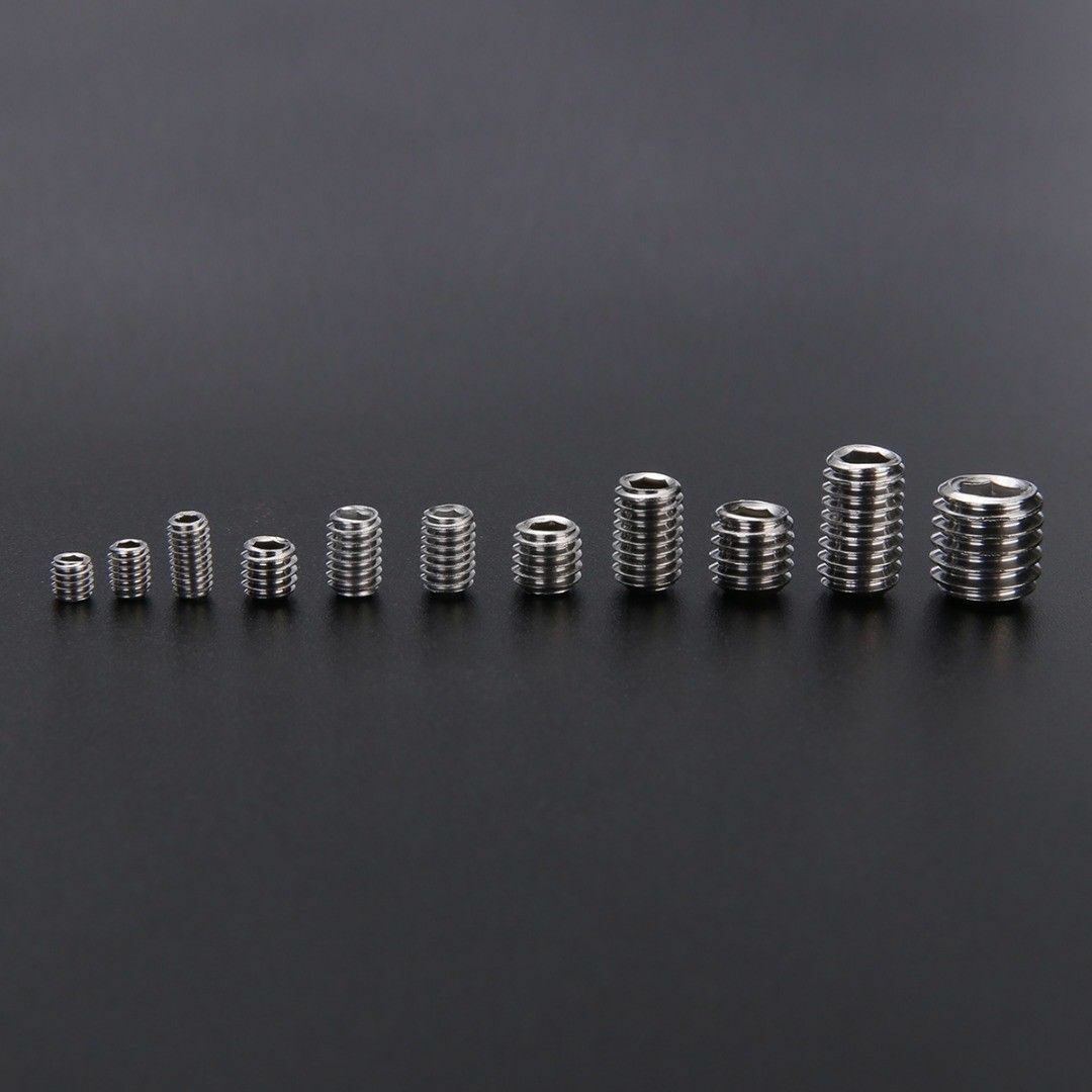 200pcs M3-M8 Stainless Steel Hex Socket Set Screw Grub Screws Assortment Kit NEW