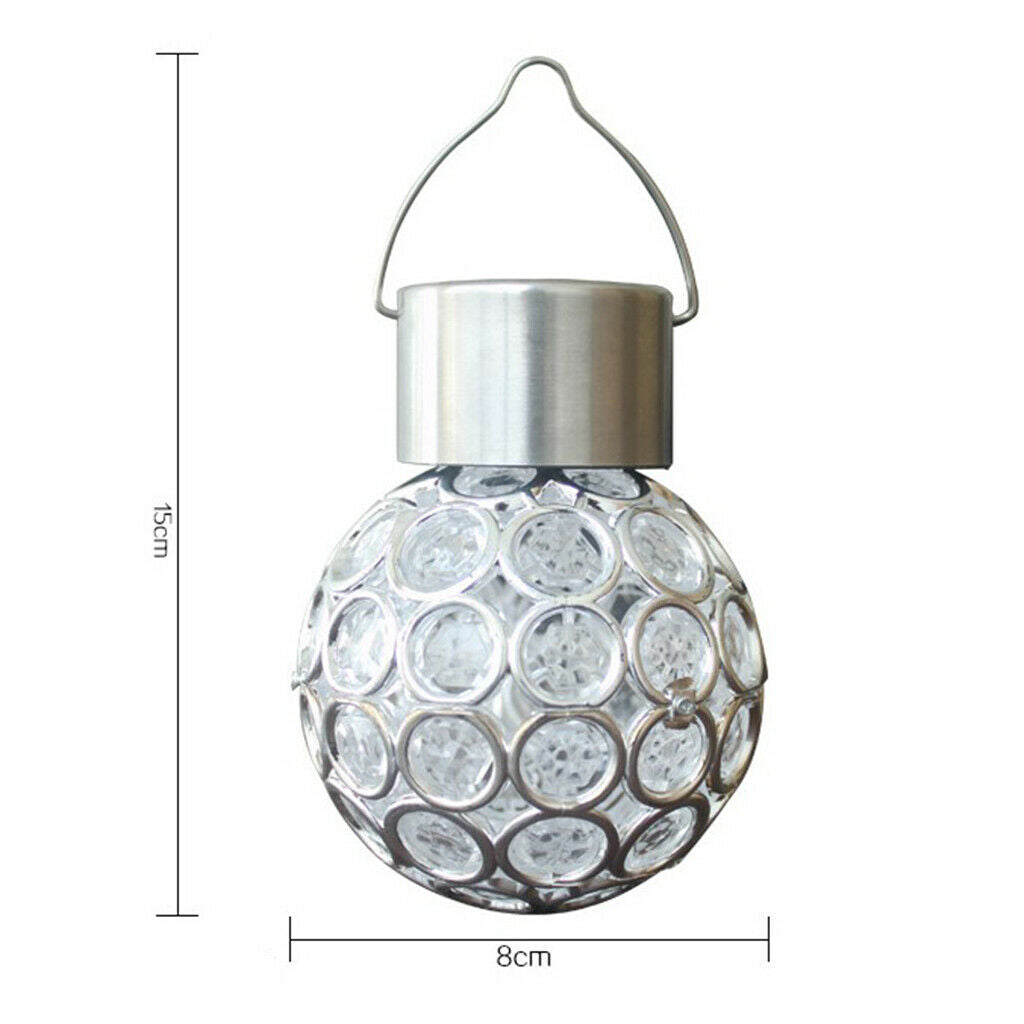 2Pcs Waterproof LED Ball Solar Light Rotatable Outdoor Camping Hang Round