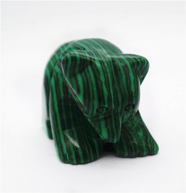 47x31x25mm Green Malachite Carved Bear Decoration Statue Home Decor Gift HH7732