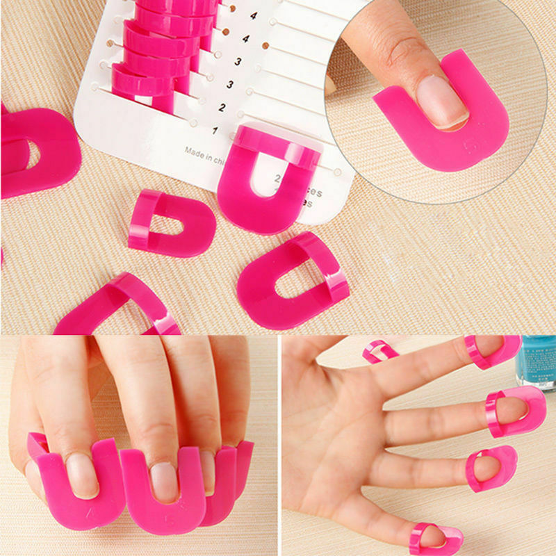 26 pcs Manicure Finger Nail Art Case Nail Shield Protector Case， Rose Red