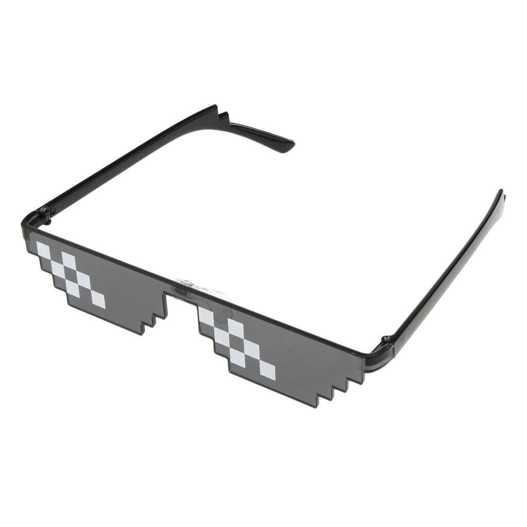 Novelty Party Pixelated Sunglasses Mosaic, Funny Plastic Glasses, Cocktail