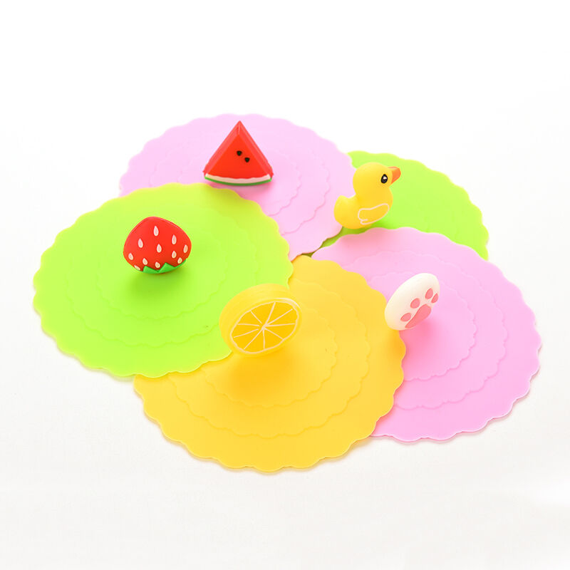 5x Anti-dust Cup Cover Coffee Mug Suction Seal Lid Silicone Airtight Novelty、HDD