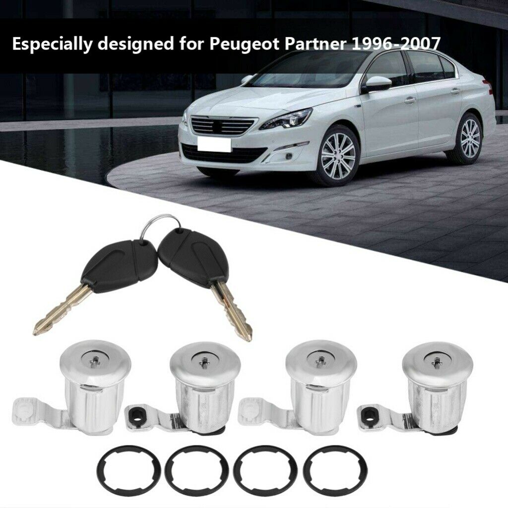 Car Door Lock Barrel Set with Keys for Peugeot Citroen Berlingo Xsara NEW