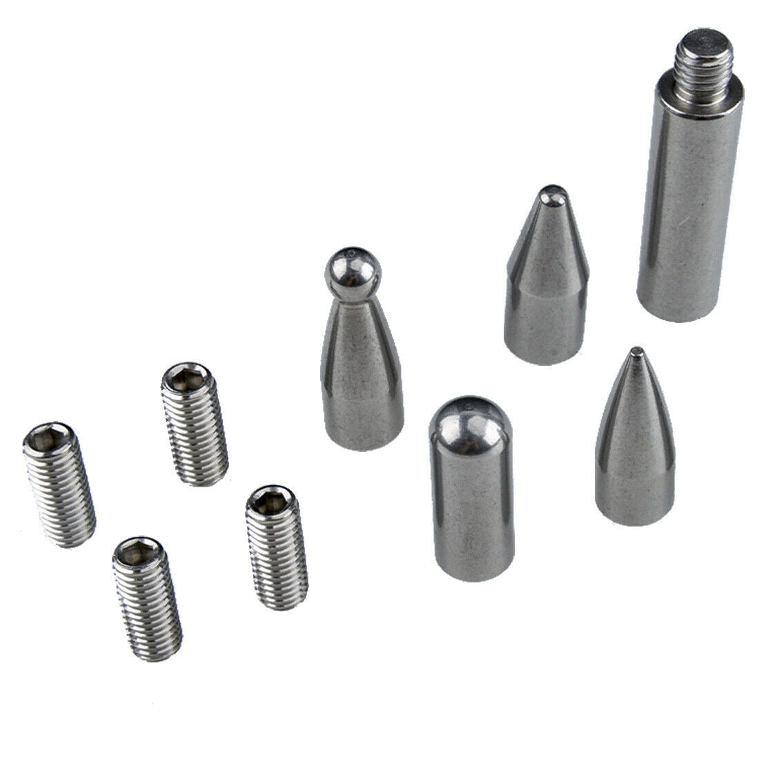 5x Stainless Steel Car Puller Push Rods Replace Head Adapter Dent Removal Repair