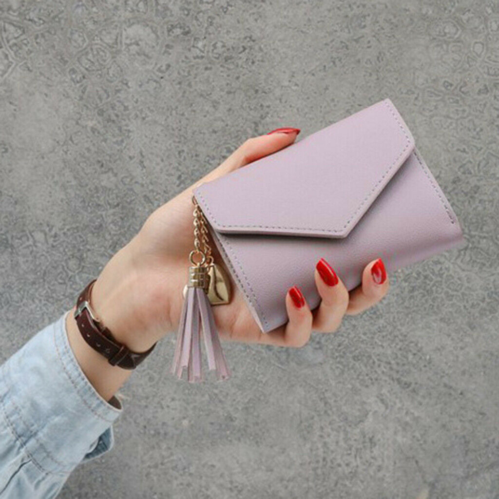2pcs Casual Leather Wallet Coin Cash Card Holder Handbag Clutch Card Bag