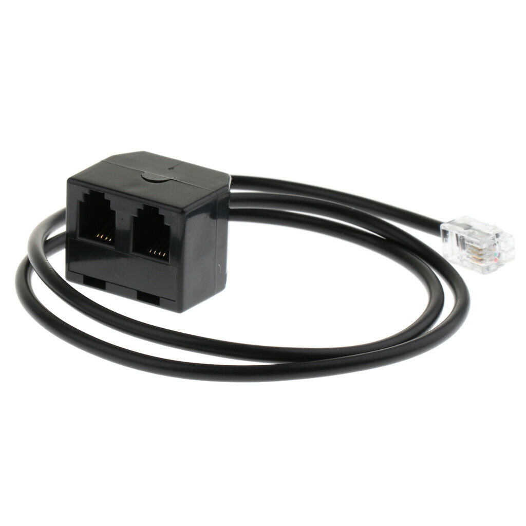 Premium RJ9 Male to 2 Female 4P4C Splitter Adapter Extension Cable