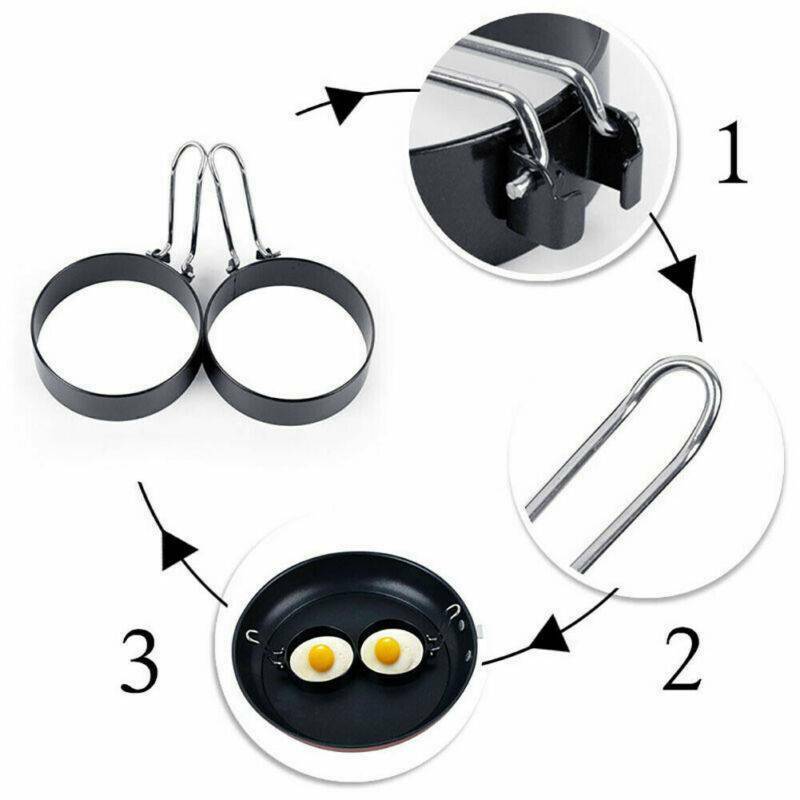 1PC NON STICK EGG RINGS ROUND Stainless Steel HANDLE FRYING PAN PANCAKE COOKING